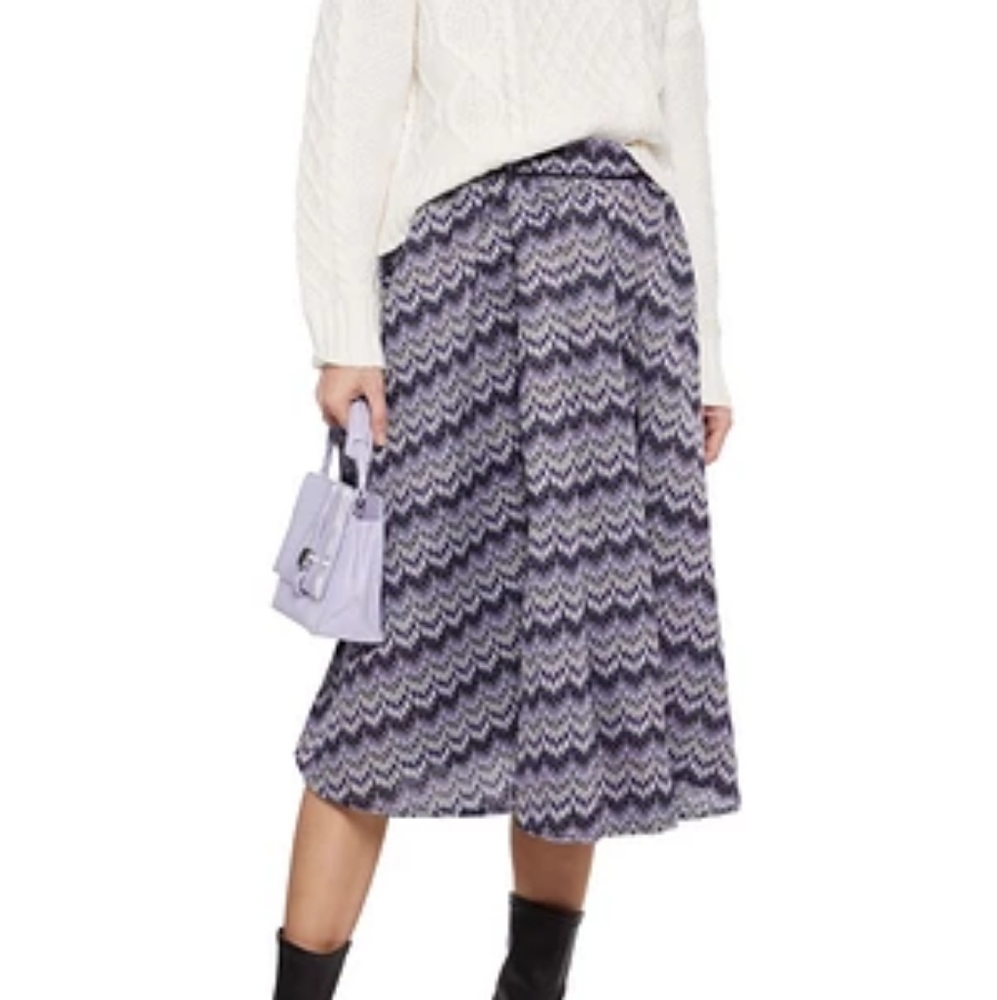 NWT MAJE
Pleated crochet-knit skirt $340
